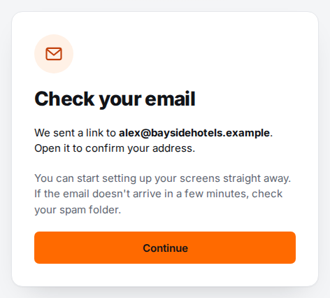 After signing up, check your email