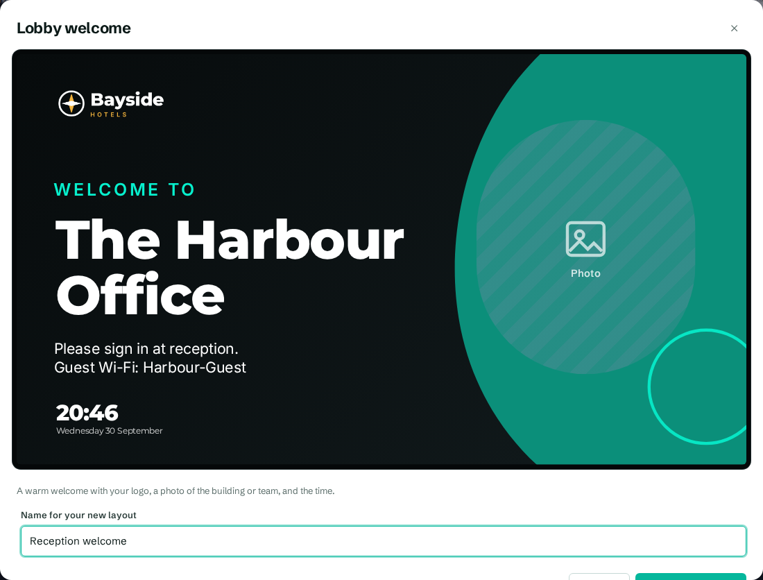 Naming a new layout before using the template