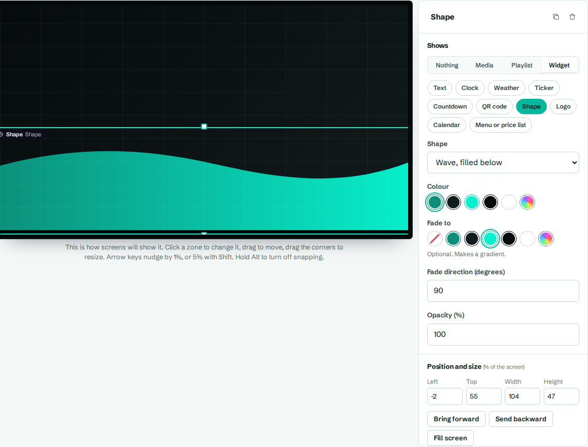A shape widget with a gradient