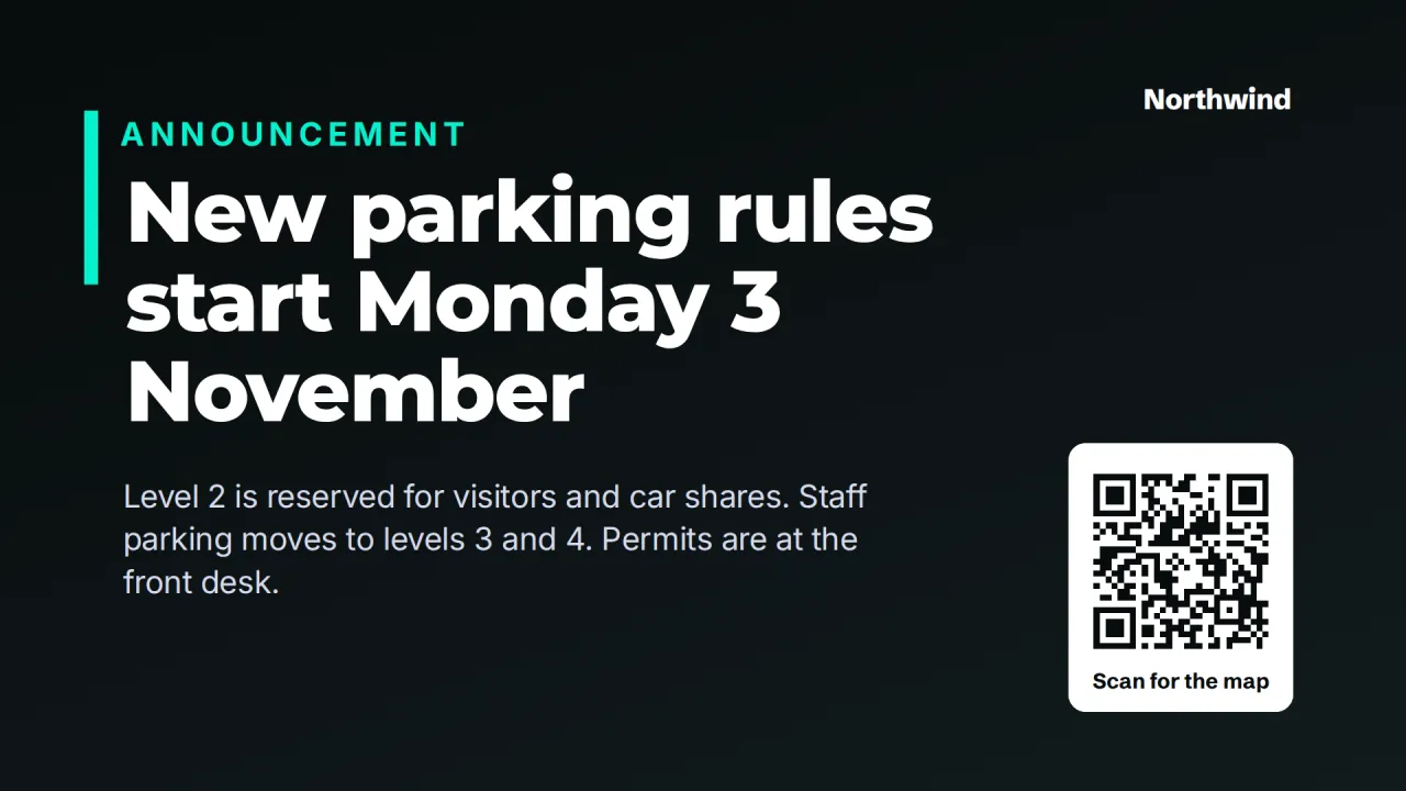 One big announcement with a QR code