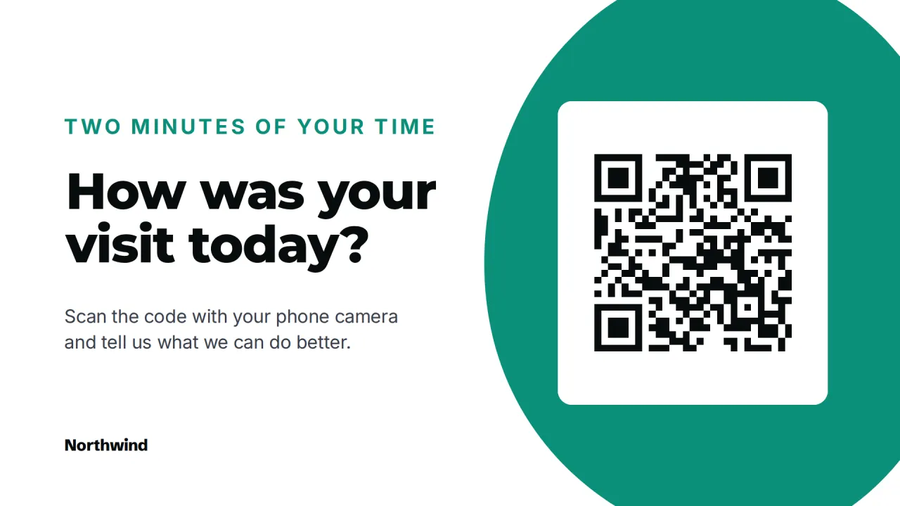 A big QR code with a call to action